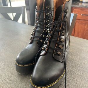 Dr. Martens Black Leather Combat Boots